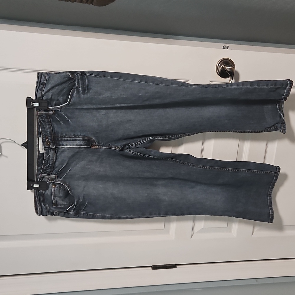 Lane Bryant Venezia Distressed Wide Leg Cropped Denim Jeans - Women's 18